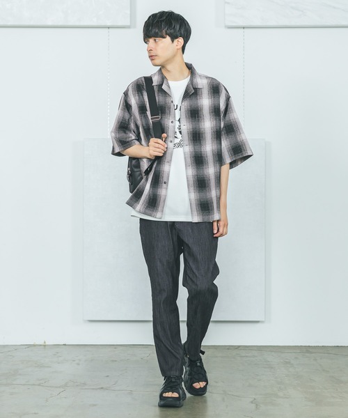 LAKOLE(ラコレ)の「オンブレチェック半袖シャツ / 491919(シャツ/ブラウス・メンズ・ブラック/ブルー/レッド・LARGE/MEDIUM)」の4枚目の写真