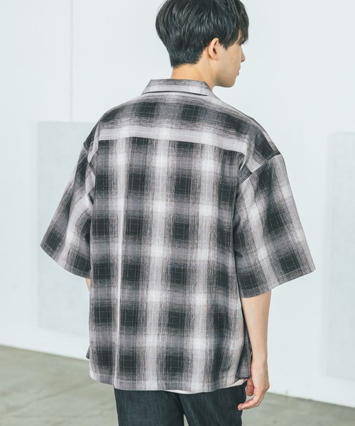 LAKOLE(ラコレ)の「オンブレチェック半袖シャツ / 491919(シャツ/ブラウス・メンズ・ブラック/ブルー/レッド・LARGE/MEDIUM)」の6枚目の写真
