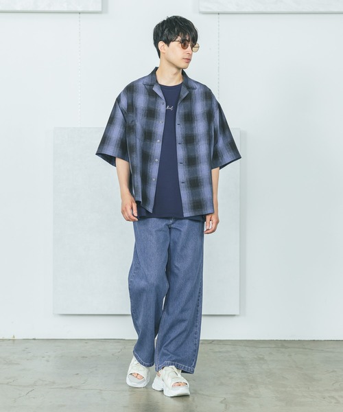 LAKOLE(ラコレ)の「オンブレチェック半袖シャツ / 491919(シャツ/ブラウス・メンズ・ブラック/ブルー/レッド・LARGE/MEDIUM)」の9枚目の写真