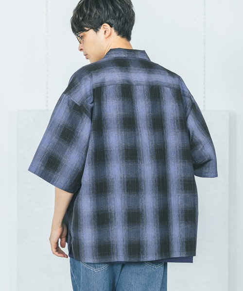 LAKOLE(ラコレ)の「オンブレチェック半袖シャツ / 491919(シャツ/ブラウス・メンズ・ブラック/ブルー/レッド・LARGE/MEDIUM)」の10枚目の写真