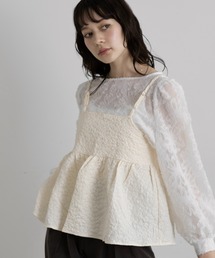 2way花柄ジャガードぺプラムビスチェ/キャミソール