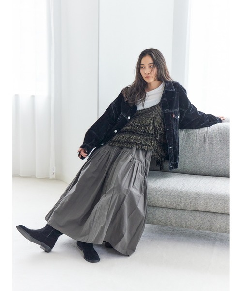 Ungrid(アングリッド)の「フロッキー起毛デニムジャケット(デニムジャケット・レディース・ベージュ/ブラック・FREE)」の16枚目の写真