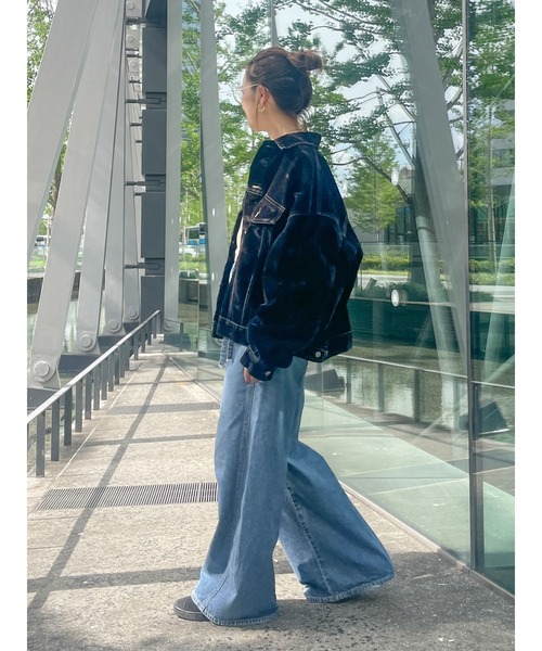 Ungrid(アングリッド)の「フロッキー起毛デニムジャケット(デニムジャケット・レディース・ベージュ/ブラック・FREE)」の17枚目の写真