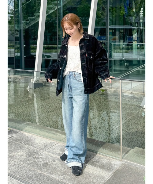 Ungrid(アングリッド)の「フロッキー起毛デニムジャケット(デニムジャケット・レディース・ベージュ/ブラック・FREE)」の20枚目の写真