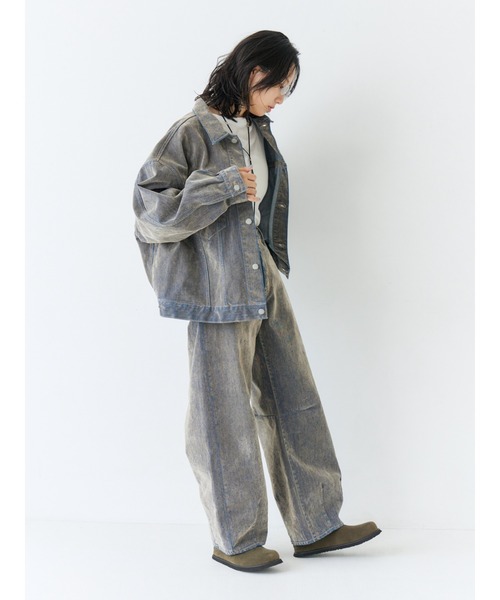 セール】フロッキー起毛デニムジャケット（デニムジャケット