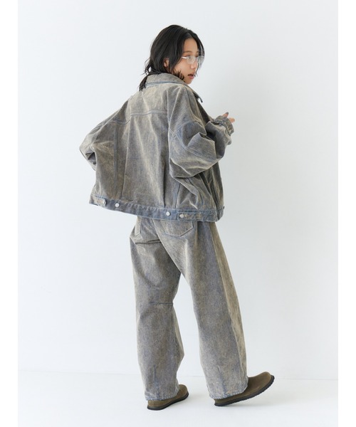 ungrid フロッキー起毛デニムジャケット セール】フロッキー起毛デニムジャケット（デニムジャケット