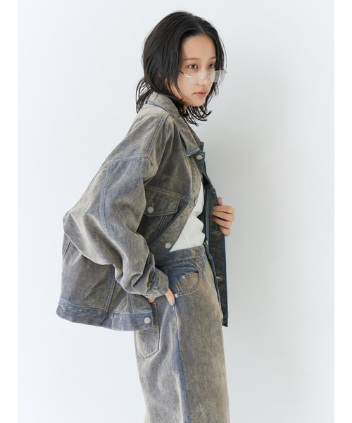 セール】フロッキー起毛デニムジャケット（デニムジャケット