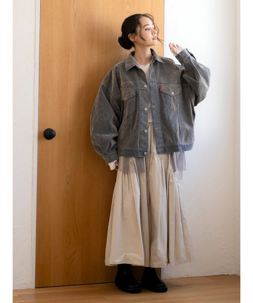 Ungrid フロッキー起毛デニムジャケット&カーブデニム セール】フロッキー起毛デニムジャケット（デニムジャケット