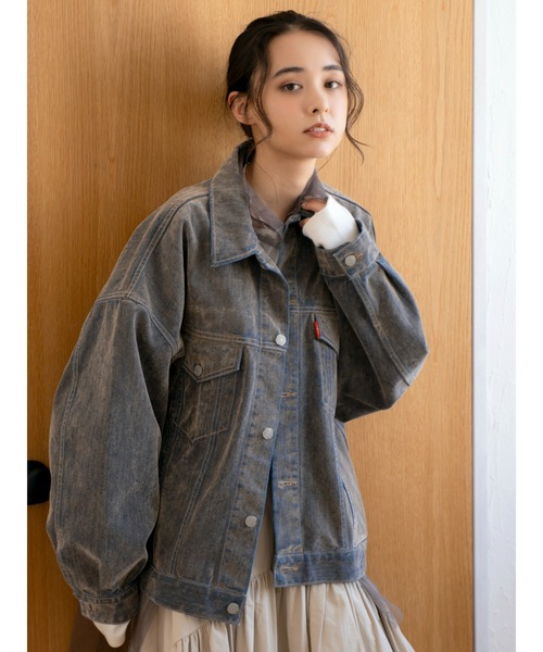 ungrid フロッキー起毛デニムジャケット セール】フロッキー起毛デニムジャケット（デニムジャケット