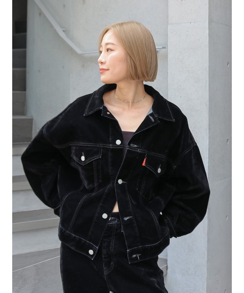 セール】フロッキー起毛デニムジャケット（デニムジャケット