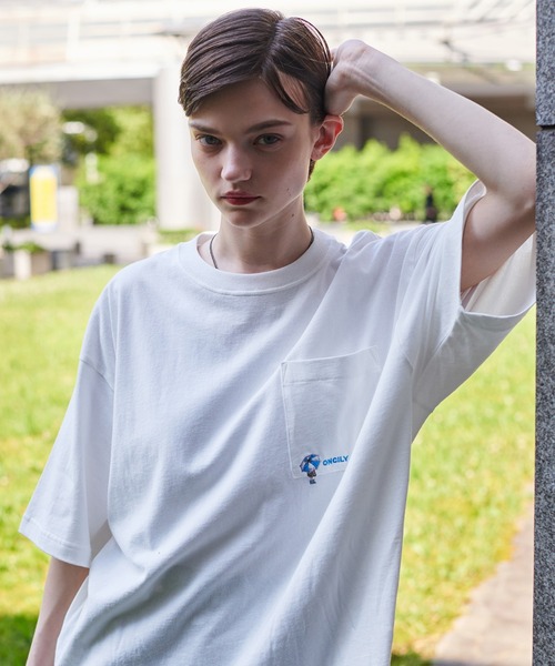 MARITHE★チャウヌ着用★POCKET LOGO TEE POCKET LOGO TEE charcoal - MARITHE FRANCOIS GIRBAUD