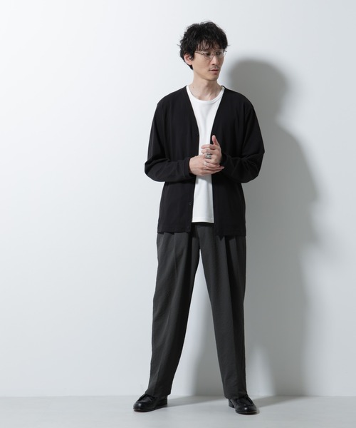 NANO universe(ナノユニバース)の「サッカータックイージーパンツ(セットアップ可)(その他パンツ・メンズ・チャコール/ブルー/ブラック・M/L)」の12枚目の写真