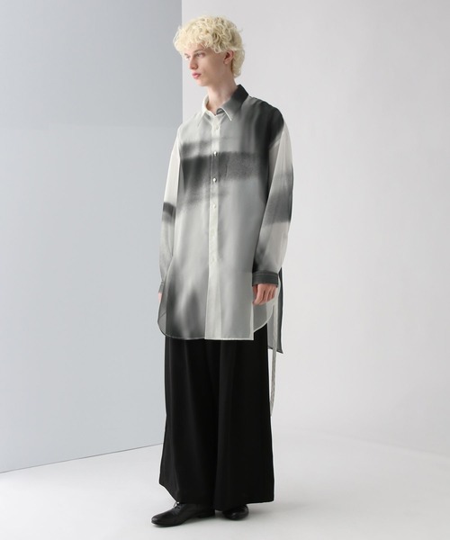 HARE(ハレ)の「REFLECTIONシアーロングシャツ(HARE)(シャツ/ブラウス・メンズ・ホワイト系その他/ブラック系その他・FREE)」の9枚目の写真