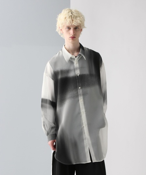 HARE(ハレ)の「REFLECTIONシアーロングシャツ(HARE)(シャツ/ブラウス・メンズ・ホワイト系その他/ブラック系その他・FREE)」の17枚目の写真