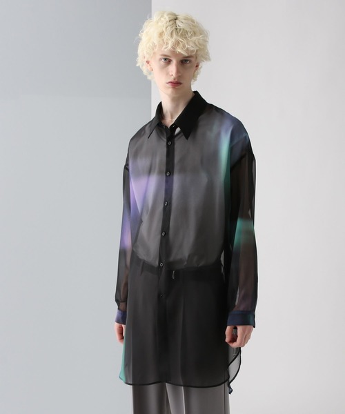 HARE(ハレ)の「REFLECTIONシアーロングシャツ(HARE)(シャツ/ブラウス・メンズ・ホワイト系その他/ブラック系その他・FREE)」の21枚目の写真