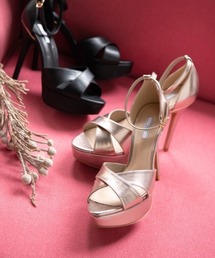 R&E（アールアンドイー）の「【R&E】クロスアッパーピンヒールサンダル（サンダル）」