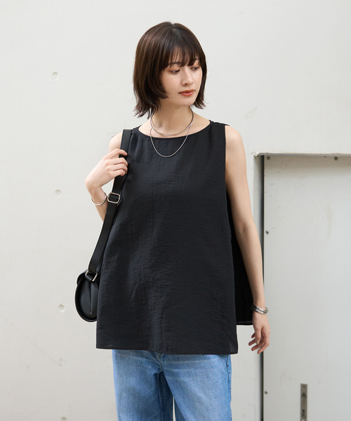 Rouge vif(ルージュヴィフ)の「前後2WAYパールノースリブラウス(シャツ/ブラウス・レディース・ホワイト/ベージュ/ブラック・フリー)」の14枚目の写真