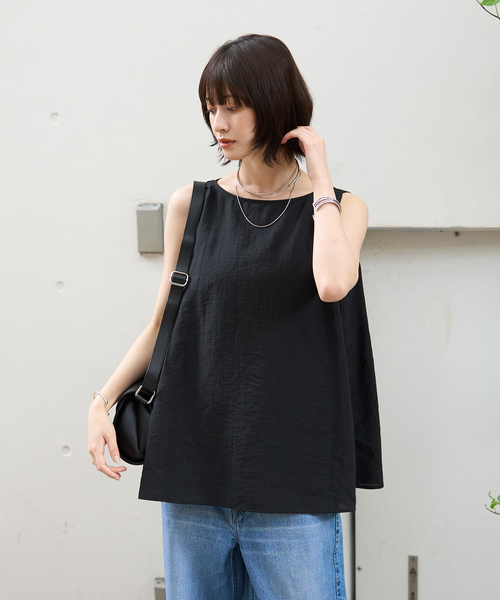Rouge vif(ルージュヴィフ)の「前後2WAYパールノースリブラウス(シャツ/ブラウス・レディース・ホワイト/ベージュ/ブラック・フリー)」の15枚目の写真