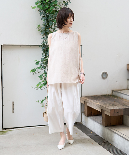 Rouge vif(ルージュヴィフ)の「前後2WAYパールノースリブラウス(シャツ/ブラウス・レディース・ホワイト/ベージュ/ブラック・フリー)」の17枚目の写真