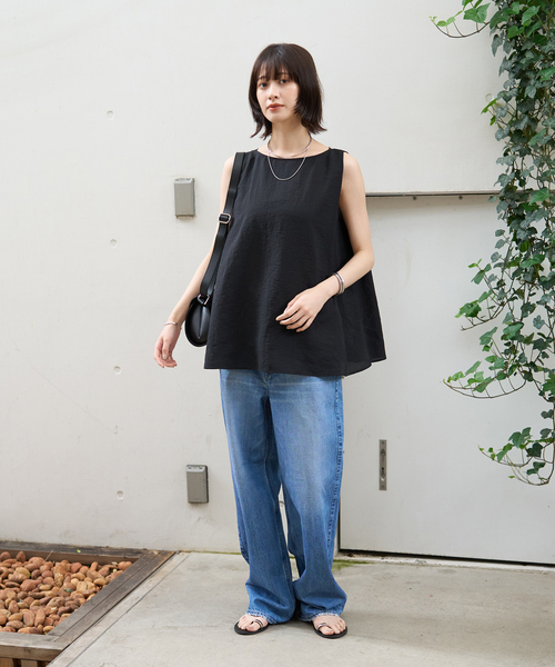 Rouge vif(ルージュヴィフ)の「前後2WAYパールノースリブラウス(シャツ/ブラウス・レディース・ホワイト/ベージュ/ブラック・フリー)」の21枚目の写真