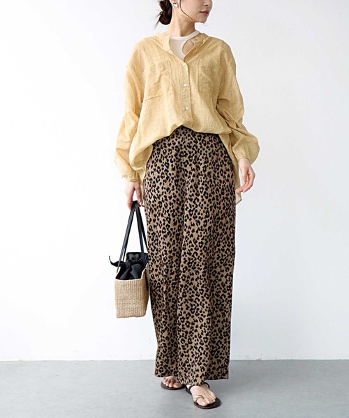 Jines（ジネス）の「レオパード柄ワイドパンツ（その他パンツ・レディース・キャメル/ホワイト・38）」の3枚目の写真