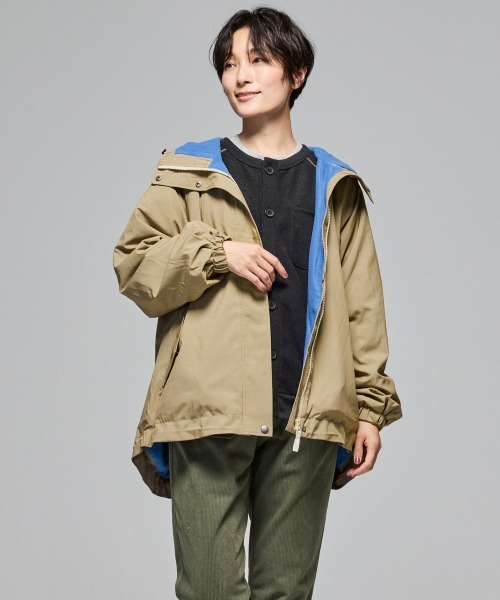 KRIFF MAYER Lady's Collection（クリフメイヤーレディースコレクション）の「【Aライン･ミディアム丈】ゆったりAラインマンパ（マウンテンパーカー・レディース・ブラック/その他5/パープル/ベージュ/カラフル/グリーン・LARGE/MEDIUM）」の12枚目の写真