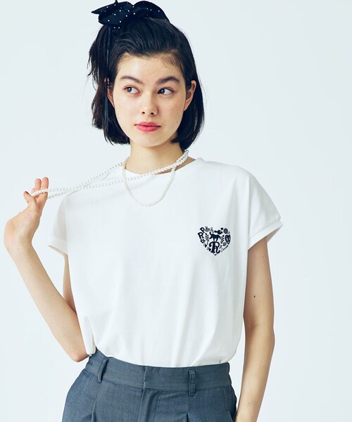 Chocomoo(チョコムー)の「【Chocomoo×ROPE' PICNIC】【接触冷感】アソートフレンチスリーブTシャツ(Tシャツ/カットソー・レディース・ホワイト系その他/ホワイト・38)」の2枚目の写真