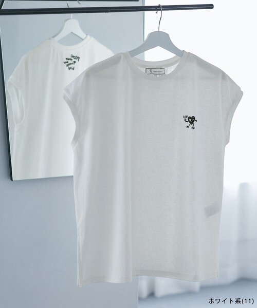 Chocomoo(チョコムー)の「【Chocomoo×ROPE' PICNIC】【接触冷感】アソートフレンチスリーブTシャツ(Tシャツ/カットソー・レディース・ホワイト系その他/ホワイト・38)」の12枚目の写真