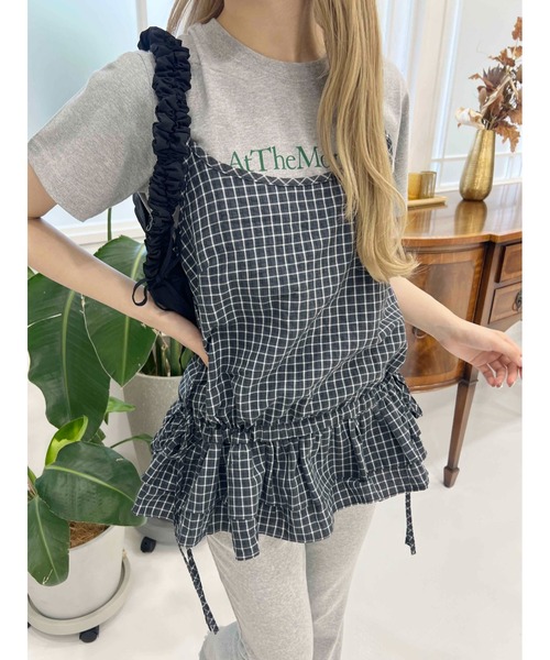 WC（ダブル シー）の「サイドリボンチェックキャミチュニック（その他トップス・レディース・ブラック/ホワイト/ホワイト系その他・FREE）」の16枚目の写真