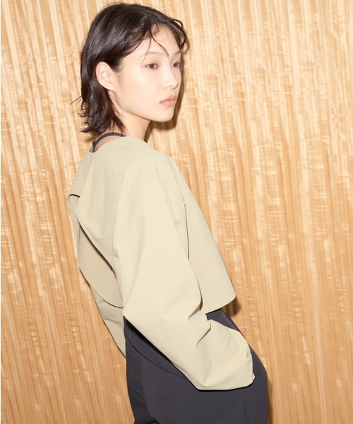 styling/（スタイリング）の「【S/S(エスバイエス)】2WAYトップス＜ウォッシャブル・UV・接触冷感＞（Tシャツ/カットソー・レディース・ベージュ/ブラック・F）」の2枚目の写真