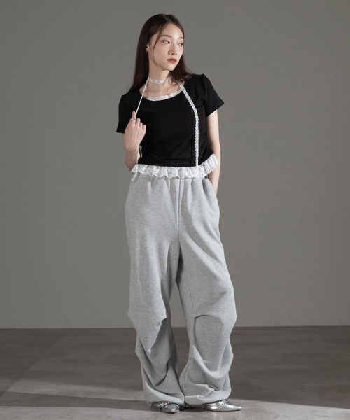 apres jour mignon(アプレジュールミニョン)の「レースタイ付きプルオーバー【ZOZOTOWN限定アイテム】(Tシャツ/カットソー・レディース・チャコールグレー/杢グレー/ブラック・フリー/X-LARGE)」の13枚目の写真