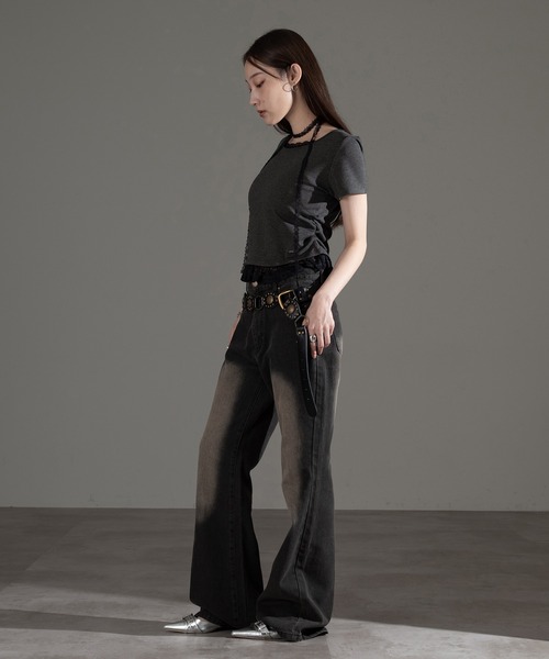 apres jour mignon(アプレジュールミニョン)の「レースタイ付きプルオーバー【ZOZOTOWN限定アイテム】(Tシャツ/カットソー・レディース・チャコールグレー/杢グレー/ブラック・フリー/X-LARGE)」の19枚目の写真