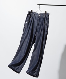 RAGEBLUE | ＜接触冷感＞【BREEZY DENIM/ブリージーデニム】ステッチデニムワイドパンツ【セットアップ対応】(デニムパンツ)