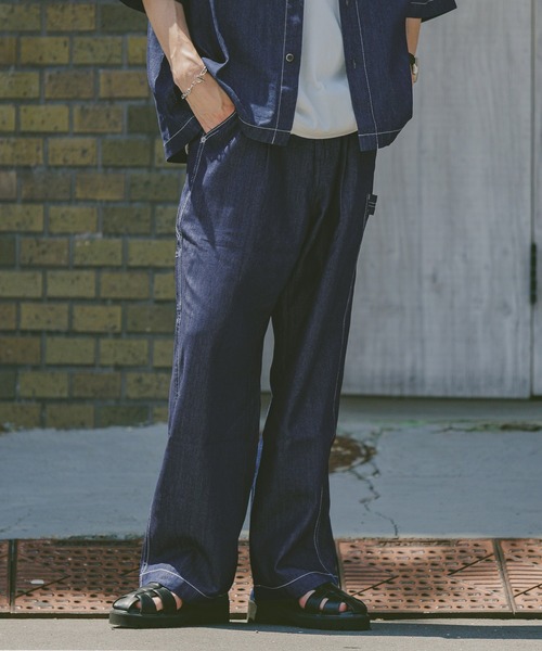 RAGEBLUE(レイジブルー)の「<接触冷感>【BREEZY DENIM/ブリージーデニム】ステッチデニムワイドパンツ【セットアップ対応】(デニムパンツ・メンズ・ブラック/インディゴブルー・LARGE/MEDIUM)」の11枚目の写真
