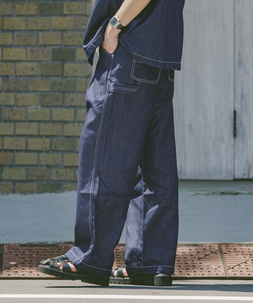RAGEBLUE(レイジブルー)の「<接触冷感>【BREEZY DENIM/ブリージーデニム】ステッチデニムワイドパンツ【セットアップ対応】(デニムパンツ・メンズ・ブラック/インディゴブルー・LARGE/MEDIUM)」の12枚目の写真