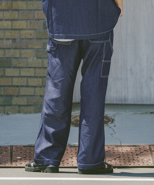 RAGEBLUE(レイジブルー)の「<接触冷感>【BREEZY DENIM/ブリージーデニム】ステッチデニムワイドパンツ【セットアップ対応】(デニムパンツ・メンズ・ブラック/インディゴブルー・LARGE/MEDIUM)」の13枚目の写真
