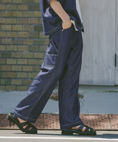 RAGEBLUE(レイジブルー)の「<接触冷感>【BREEZY DENIM/ブリージーデニム】ステッチデニムワイドパンツ【セットアップ対応】(デニムパンツ・メンズ・ブラック/インディゴブルー・LARGE/MEDIUM)」の14枚目の写真