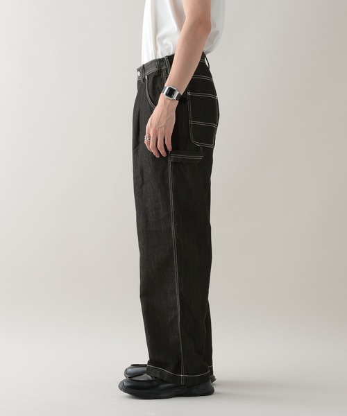 RAGEBLUE(レイジブルー)の「<接触冷感>【BREEZY DENIM/ブリージーデニム】ステッチデニムワイドパンツ【セットアップ対応】(デニムパンツ・メンズ・ブラック/インディゴブルー・LARGE/MEDIUM)」の15枚目の写真