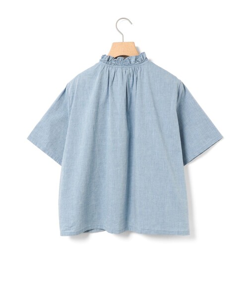 MidiUmi（ミディウミ）の「MidiUmi シャンブレーフリルシャツ（シャツ/ブラウス・レディース・ライトブルー/オフホワイト/ブラック/ブルー系その他3・FREE）」の12枚目の写真