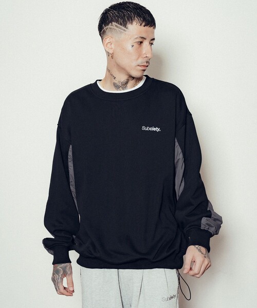 Subciety(サブサエティ)の「Nylon switched sweatshirt(スウェット・メンズ・サンドベージュ/アッシュグレー/ブラック・SMALL/MEDIUM/LARGE/X-LARGE)」の22枚目の写真