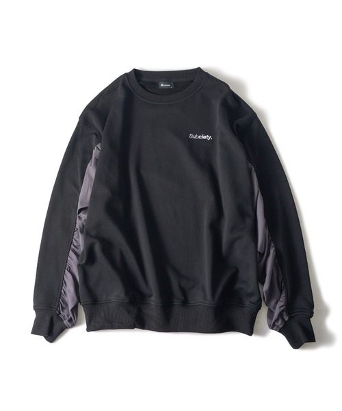 Subciety（サブサエティ）の「Nylon switched sweatshirt（スウェット・メンズ・サンドベージュ/アッシュグレー/ブラック・SMALL/MEDIUM/LARGE/X-LARGE）」の4枚目の写真