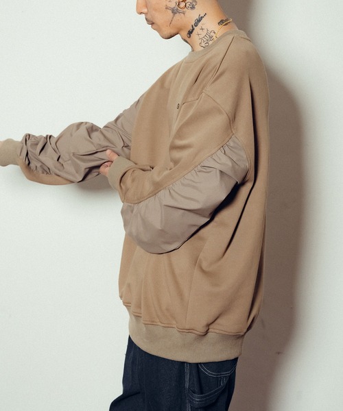 Subciety（サブサエティ）の「Nylon switched sweatshirt（スウェット・メンズ・サンドベージュ/アッシュグレー/ブラック・SMALL/MEDIUM/LARGE/X-LARGE）」の15枚目の写真