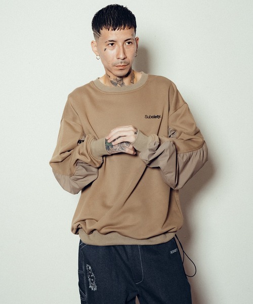 Subciety（サブサエティ）の「Nylon switched sweatshirt（スウェット・メンズ・サンドベージュ/アッシュグレー/ブラック・SMALL/MEDIUM/LARGE/X-LARGE）」の17枚目の写真