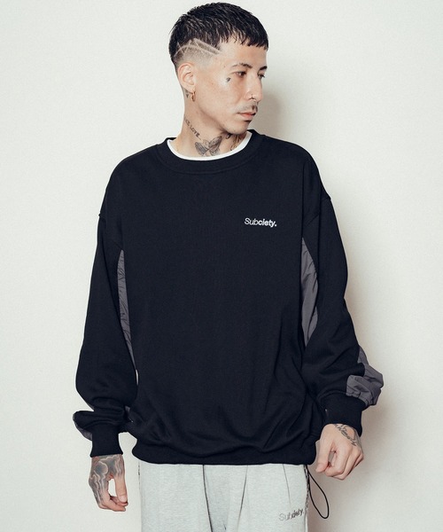 Subciety（サブサエティ）の「Nylon switched sweatshirt（スウェット・メンズ・サンドベージュ/アッシュグレー/ブラック・SMALL/MEDIUM/LARGE/X-LARGE）」の8枚目の写真