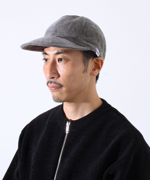 GLOSTER（グロスター）の「【GLOSTER/グロスター】ヘリンボーン ロングブリムキャップ（キャップ・メンズ・ブラック/グレー/オフホワイト・FREE）」の3枚目の写真