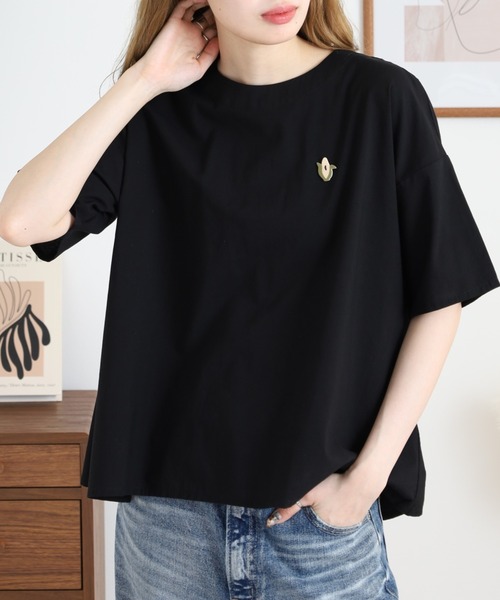 Emago(イマゴ)の「EMAGO とうもろこしボタン付きブラウス(シャツ/ブラウス・レディース・ベージュ/オリーブ/ブラック・FREE)」の10枚目の写真
