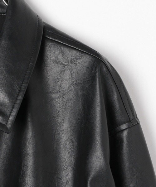 GLOBAL WORK（グローバルワーク）の「フェイクレザーブルゾン/CLEAN MODE/498086（ブルゾン・メンズ・ブラック・SMALL/MEDIUM/LARGE/X-LARGE）」の5枚目の写真