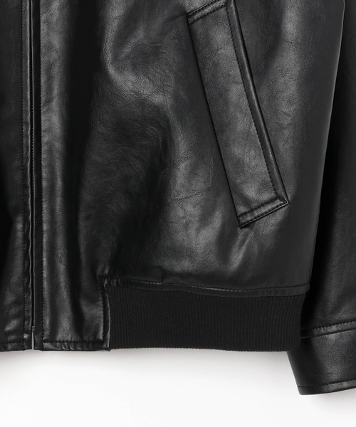 GLOBAL WORK（グローバルワーク）の「フェイクレザーブルゾン/CLEAN MODE/498086（ブルゾン・メンズ・ブラック・SMALL/MEDIUM/LARGE/X-LARGE）」の6枚目の写真