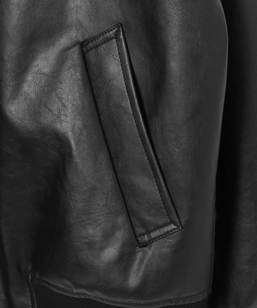 GLOBAL WORK（グローバルワーク）の「フェイクレザーブルゾン/CLEAN MODE/498086（ブルゾン・メンズ・ブラック・SMALL/MEDIUM/LARGE/X-LARGE）」の7枚目の写真