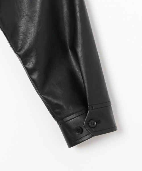 GLOBAL WORK（グローバルワーク）の「フェイクレザーブルゾン/CLEAN MODE/498086（ブルゾン・メンズ・ブラック・SMALL/MEDIUM/LARGE/X-LARGE）」の9枚目の写真